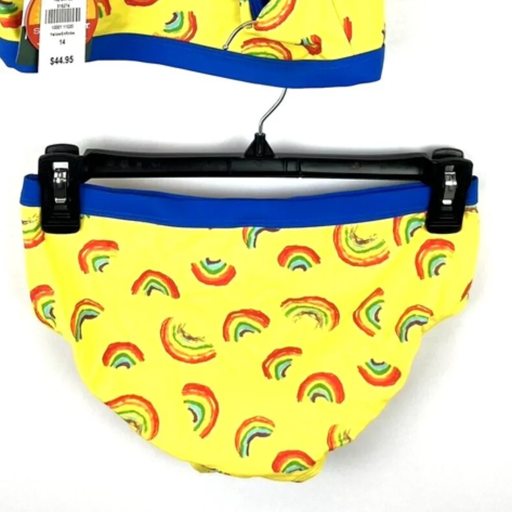 LL Bean Girl’s Yellow Two Piece Bikini Swimsuit Set Size 14